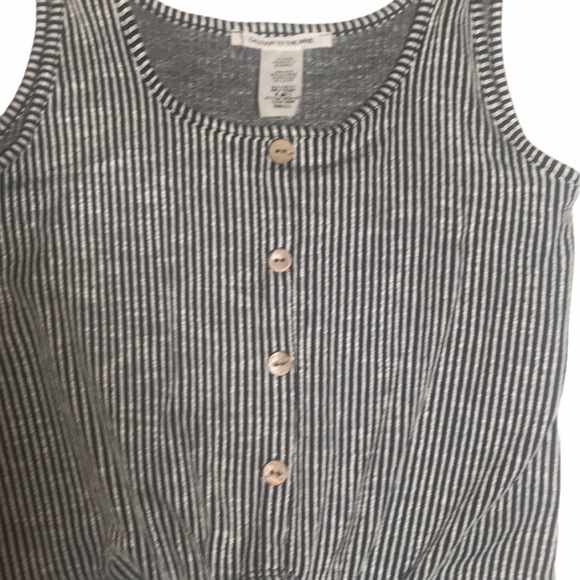 Caution to the Wind Seersucker Button Tank Top - Picture 3 of 7